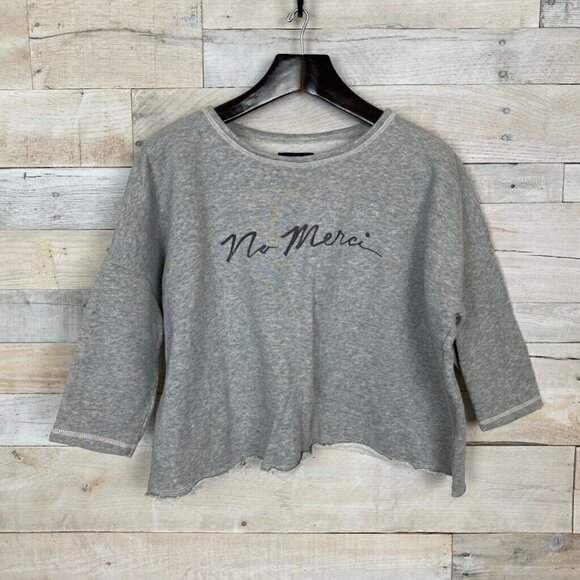 American Eagle AEO Graphic Crop Sweatshirt Medium - Picture 1 of 6